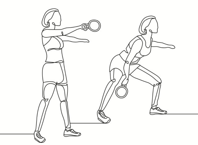 single-arm kettlebell swing