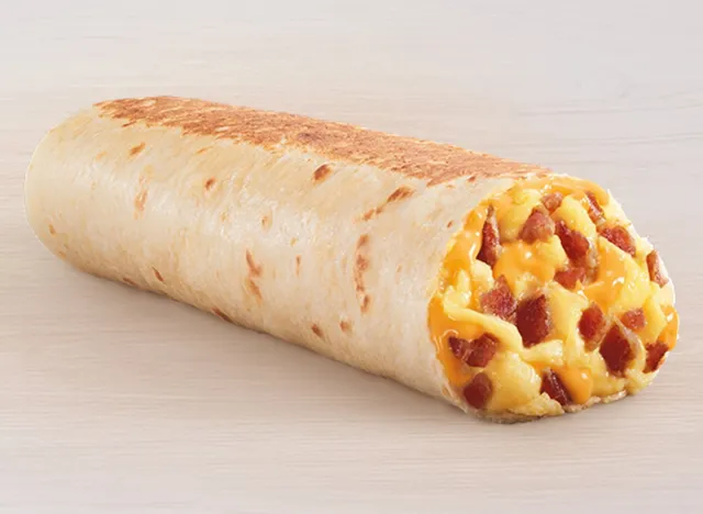 Taco Bell Cheesy Toasted Breakfast Burrito Bacon