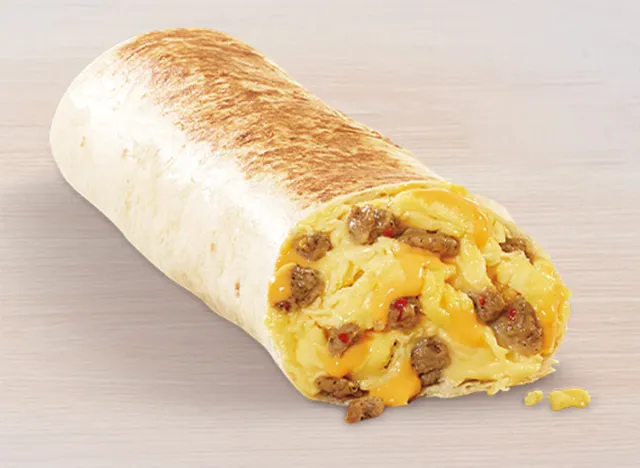 Taco Bell Cheesy Toasted Breakfast Burrito Sausage