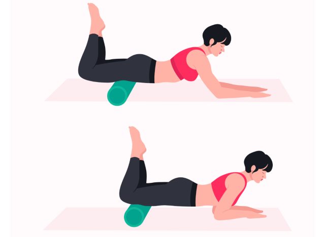 woman on foam roller