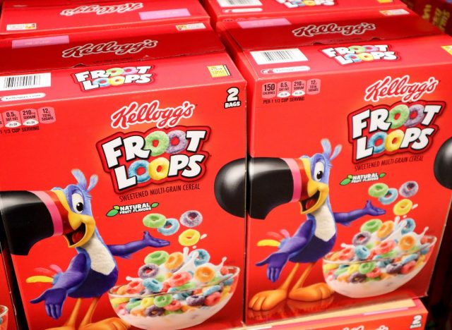 Froot Loops cereal boxes