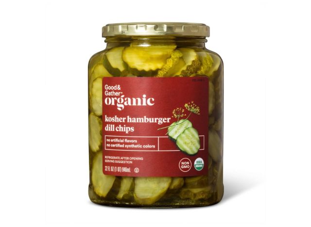 jar of hamburger dill pickles