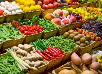 Grocery store fruits and veggies