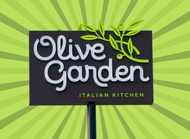 olive garden sign on a green background