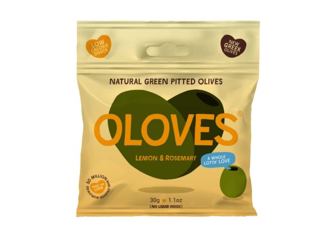 bag of olives on a white background