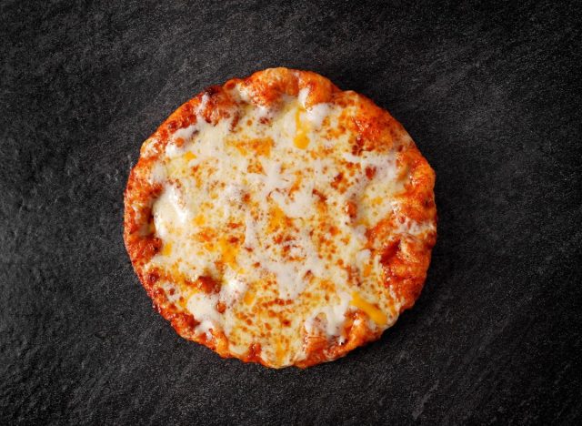 Round Table Pizza cheese pizza on dark background