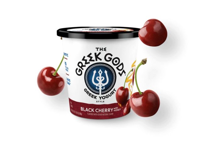 container of Greek Gods Black Cherry yogurt