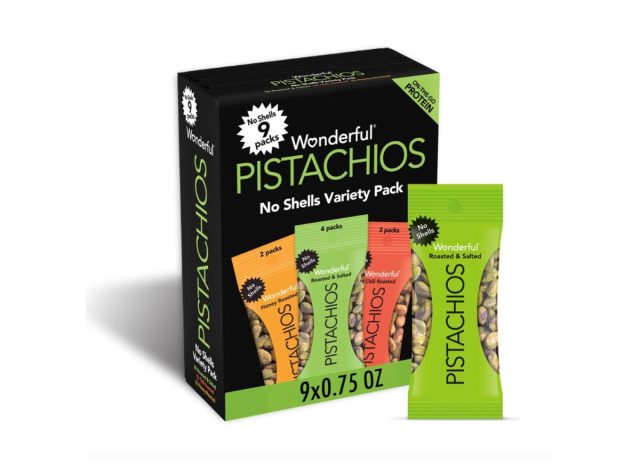 box of Wonderful Pistachios snack packs