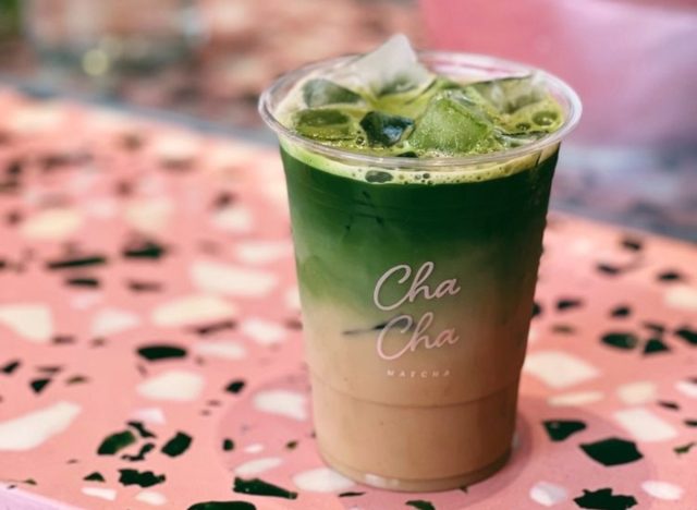 cup of cha cha matcha's iced matcha chai