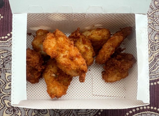 chick-fil-a-nuggets in a takeout container.
