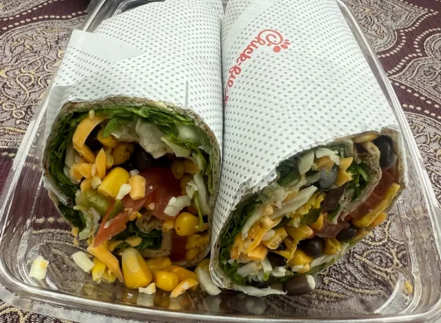 chick-fil-a southwest wrap in a takeout container.