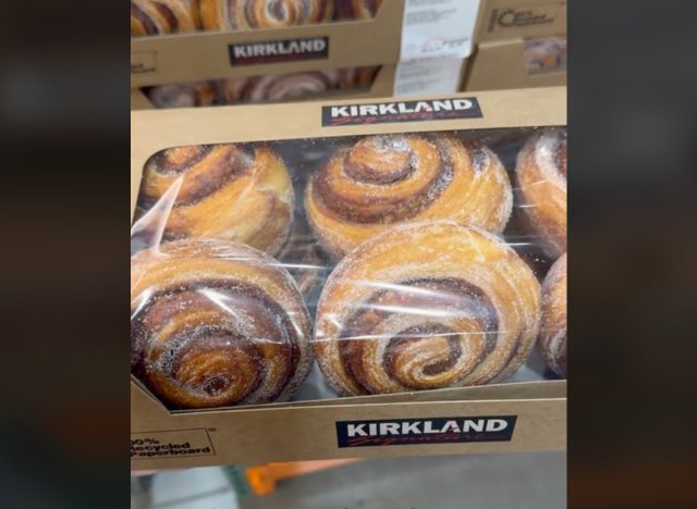 box of costco's sugared orange rolls