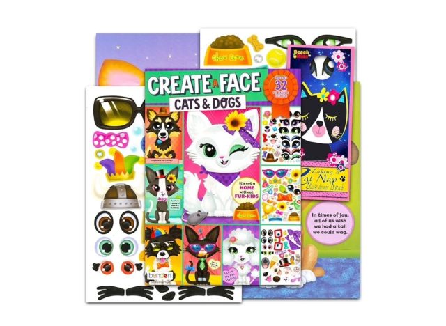 create a face cats and dogs sticker book.
