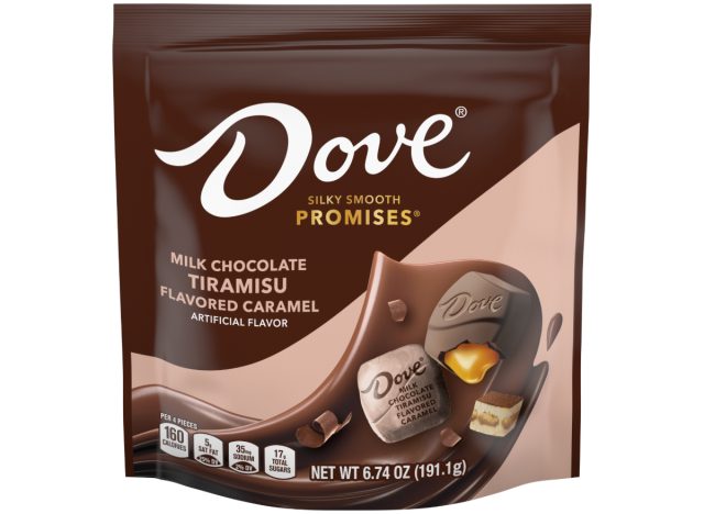 bag of dove milk chocolate tiramisu flavored caramel