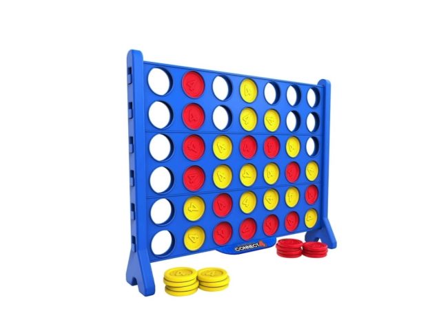 a giant connect 4 game on a white background.