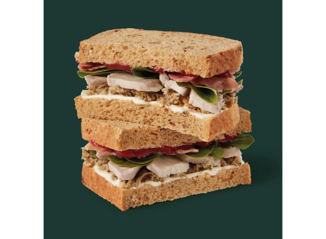 holiday turkey stuffing sandwich from starbucks.