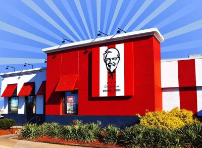 kfc storefront on a blue background