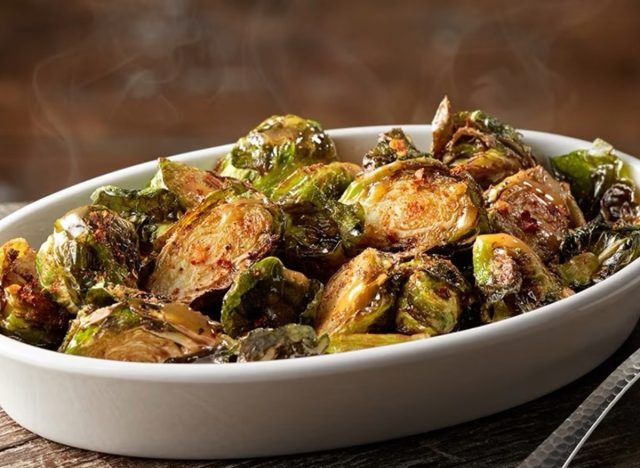a dish of brussels sprouts at longhorn steakhouse.