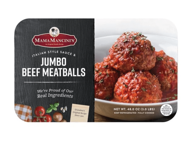 mama mancini's jumbo meatballs.