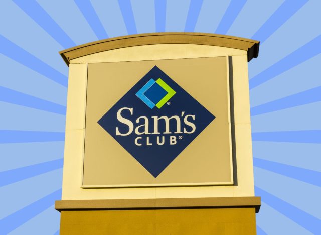 sam's club sign on a blue background