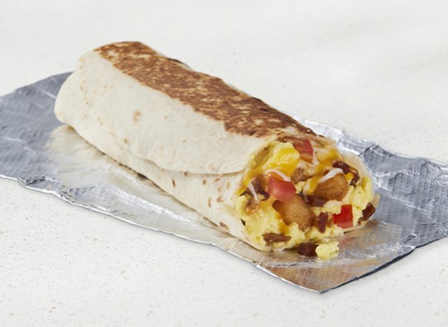 Taco Bell Grande Toasted Breakfast Burrito with Bacon
