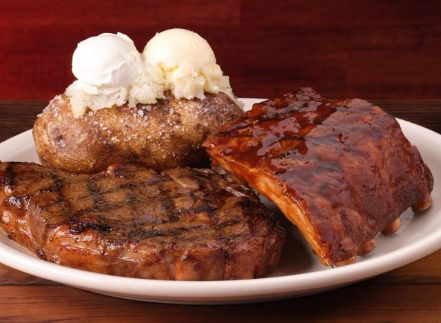 Texas Roadhouse 12oz Ribeye steak & Ribs