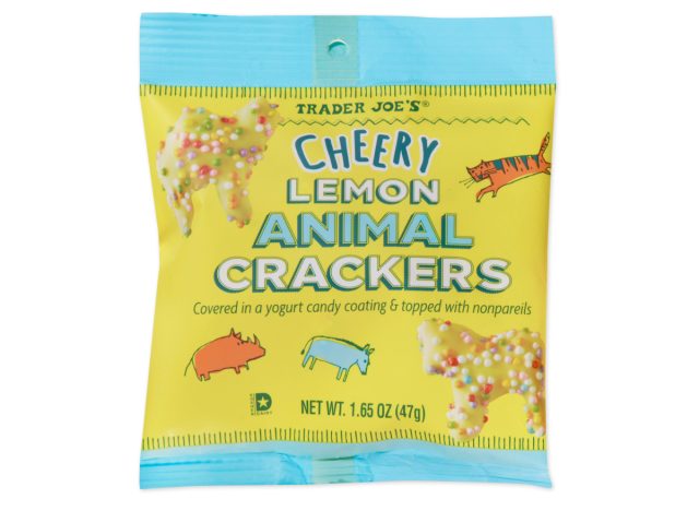 bag of trader joe's cheery lemon animal crackers