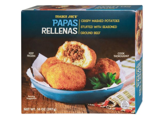 box of trader joe's frozen papas rellenas