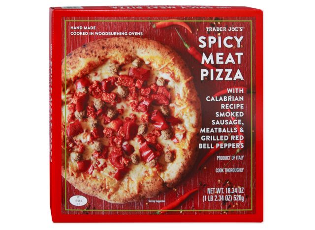 trader joe's spicy meat pizza box