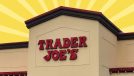 trader joe's storefront on a yellow background