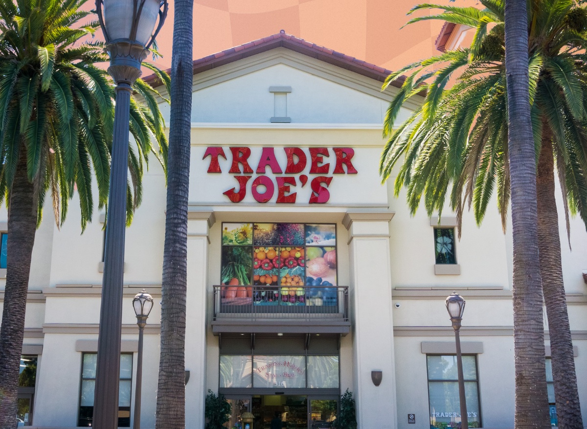 Trader Joe's storefront with palm trees