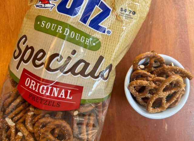 utz pretzels in a bag and a bowl.