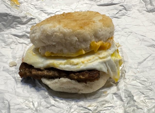wendy's sausage egg cheese biscuit