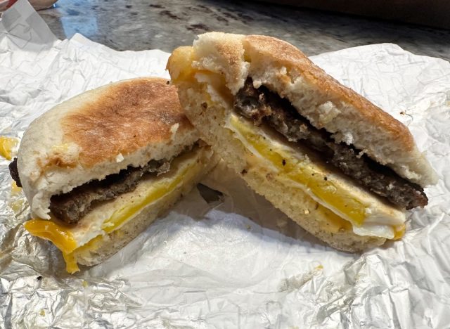 wendy's sausage egg and cheese english muffin 