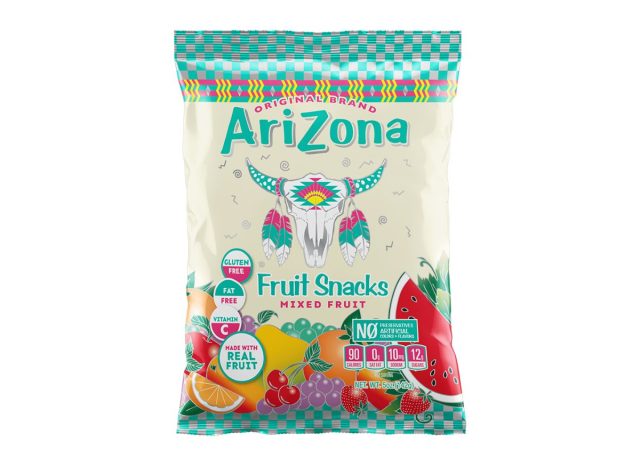 bag of Arizona fruit snacks on a white background