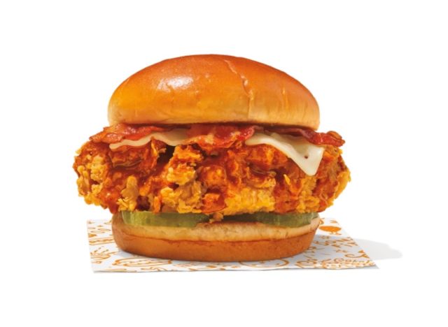 Popeyes Bacon & Cheese Signature Hot Crispy Chicken Sandwich