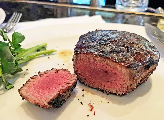 An interior look at the 10-ounce filet mignon from Capital Grille in New York City.