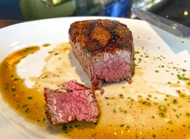 An inside view of the filet mignon at Morton's the Steakhouse