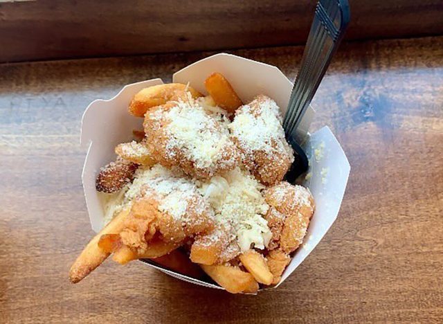garlic olive oil and parm fries from Friskie Fries in Rhode Island