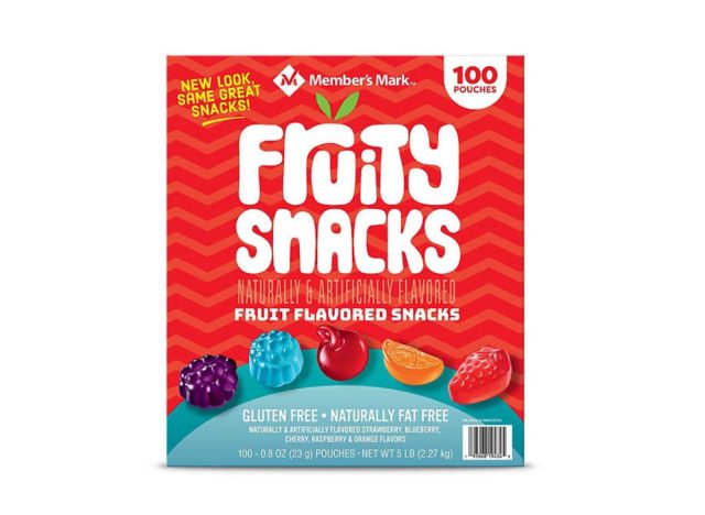 box of Member's Mark fruity snacks
