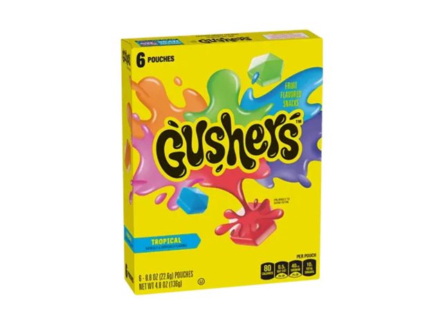 box of gushers on a white background