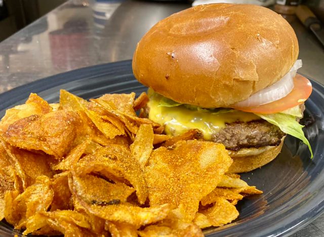 All-American Burger at Maple Pig Bar & Grill in Maine