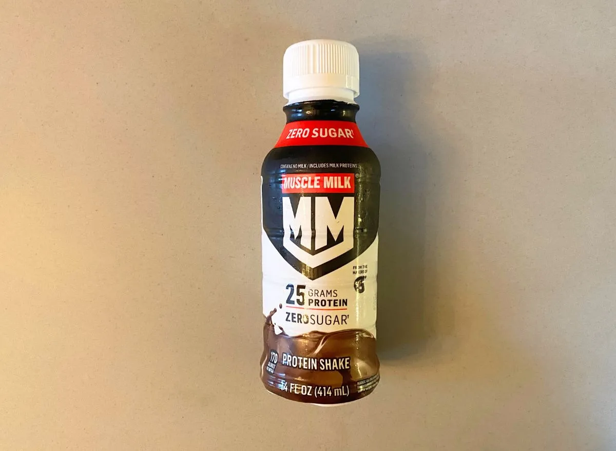 bottle of Chocolate Muscle Milk
