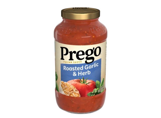 jar of Prego garlic and herb sauce
