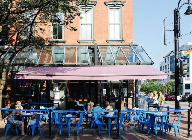 Outdoor dining at Honey Road in Burlington, Vt.