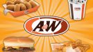 collage of a&w's healthy menu items around A&W logo on a designed orange background