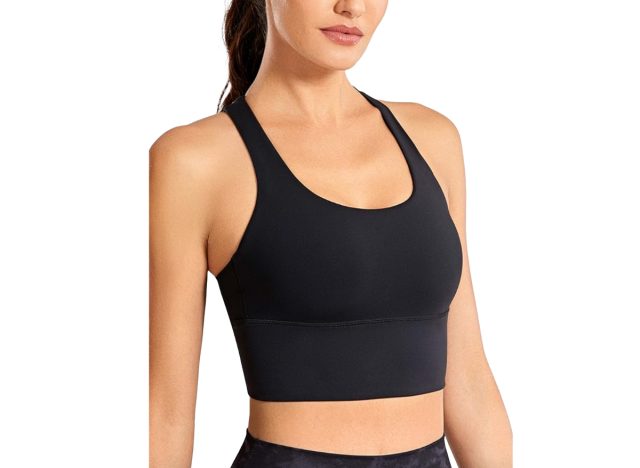 cropped black sports bra tank