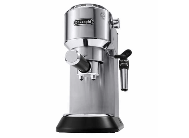 delonghi espresso machine from costco on a white background.