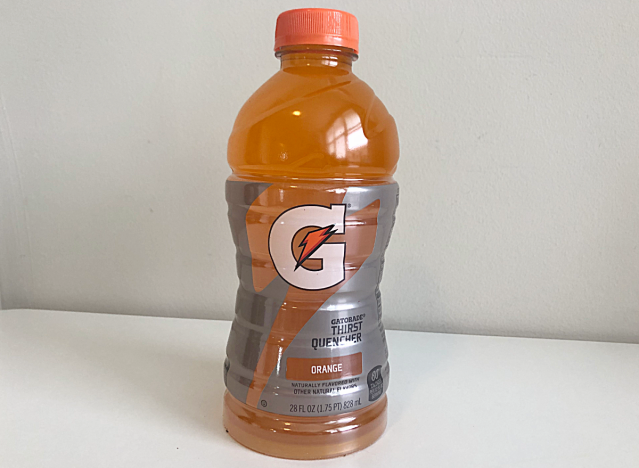 orange gatorade bottle.