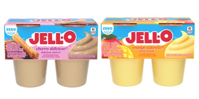 packs of jell-o churro delicioso and mango sabroso